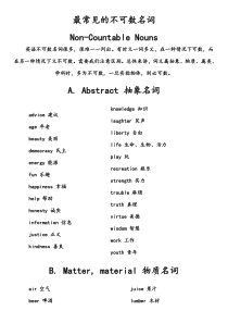 英语-最常见的不可数名词