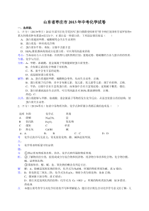 #山东省枣庄市2013年中考化学试卷(解析版)