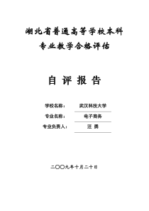 武汉科技大学电子商务专业自评报告doc-武汉科技大学电子