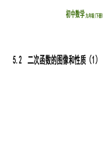 苏科版数学九年级下册5.2《二次函数的图像与性质(1)》课件(共19张PPT)