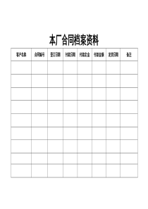 本厂合同档案资料