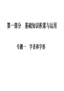 2011年中考语文复习专题1 字音和字形课件 人教新课标版