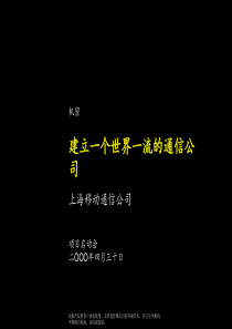 麦肯锡《上海移动通信：建立一个世界一流的通信公司 - 项目启动会》81页