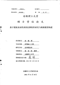 基于煤泥表面性质的沉降特性研究与吸附模型构建