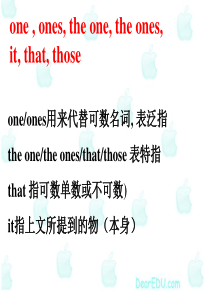 one,the ones,those, that辨析.ppt