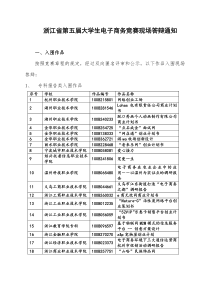 浙江省大学生第四届电子商务竞赛复赛报到与答辩须知