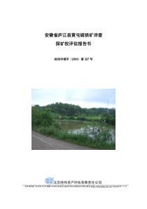 安徽省庐江县黄屯硫铁矿详查探矿权评估报告书