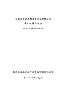 安徽省萧县忠辉煤炭开采有限公司采矿权评估报告