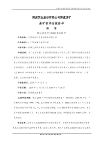 安源实业股份有限公司安源煤矿采矿权评估报告书