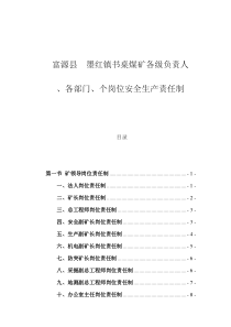 富源县墨红镇书桌煤矿各级负责人等岗位责任制