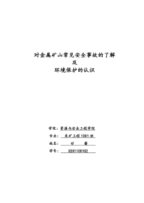 对金属矿山常见安全及环境保护的认识