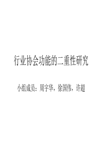 行业协会功能的二重性研究