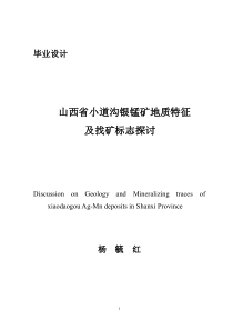 山西省小道沟银锰矿地质特征及找矿标志探讨