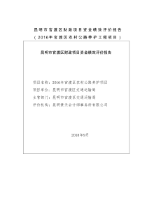 昆明官渡区财政项目资金绩效评价报告