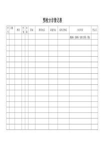 预检分诊登记表