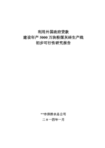 建设年产5000万块粉煤灰砖项目可研报告