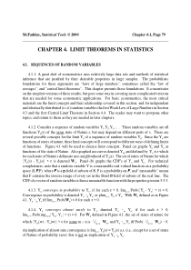 CHAPTER 4. LIMIT THEOREMS IN STATISTICS 4.1. SEQUE