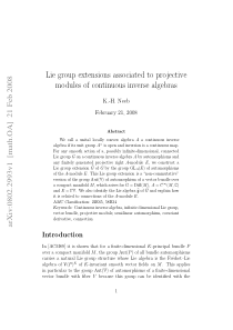 Lie group extensions associated to projective modu