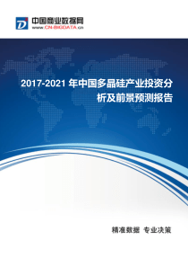 2017-2021年中国多晶硅产业发展与供需预测