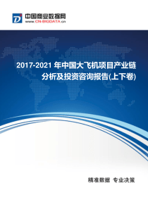 2017-2021年中国大飞机项目产业链分析及投资咨询报告