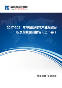 2017-2021年中国新材料产业发展与供需预测