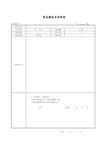 项目策划示例