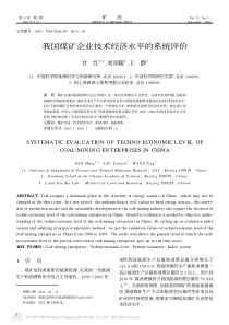 我国煤矿企业技术经济水平的系统评价