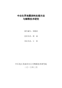 中古生界地震资料处理方法与解释技术研究(物研院)