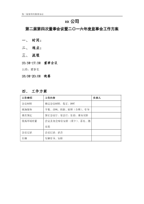 董事会工作方案