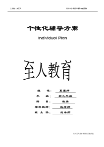 九年级(个辅方案)数学模板