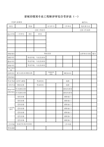 晋城市煤炭专业工程师评审综合考评表(一)