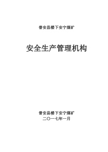 普安县安宁煤矿安全管理机构文件(2017)