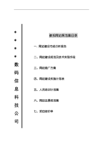 XX数码公司网站策划方案