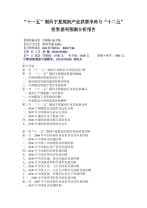 期间宁夏煤炭产业供需形势与“十二五”投资盈利预测分析报告