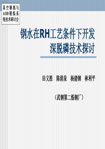 林利平钢水在RH工艺条件下开发深脱磷技术探讨