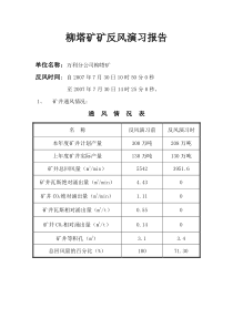 柳塔矿矿反风演习报告