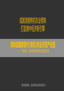 双峰县国家现代(有机)农业示范产业园概念规划方案