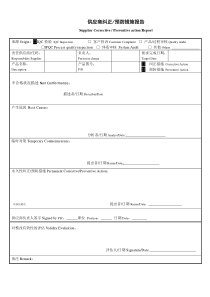 纠正预防措施 中英文版