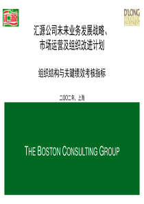 波士顿-汇源公司未来业务发展战略市场运营及组织改进计划组织结构与关键绩效考核指标005