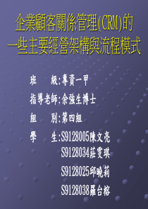 any_-企业顾客关系管理(CRM)的一些主要经营架构与流程模式