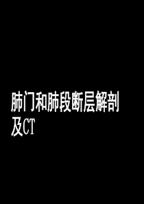 肺门和肺段断层解剖及CT-2017年下半年