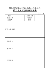 意见箱反馈记录表