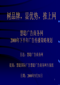 慧聪广告商务网2000年下半年广告传播策略规划