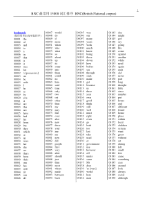 BNC(British+National+corpus)最常用15000词汇排序