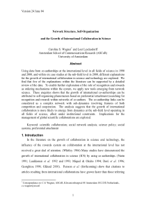 Network Structure, Self-Organization and the Growt