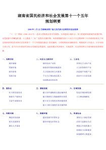 湖南省国民经济和社会发展第十一个五年规划纲要