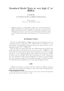 Standard Model Tests at very high Q 2 at HERA