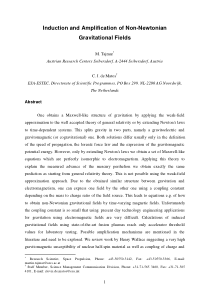 Induction and Amplification of Non-Newtonian Gravi