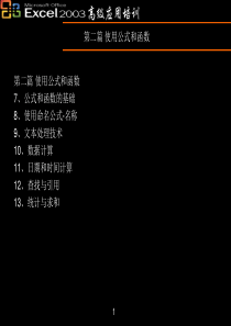 Excel2003高级培训-公式和函数