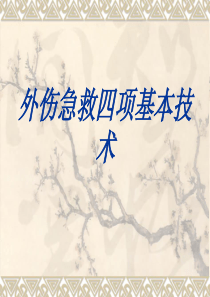 外伤急救四项基本技术
